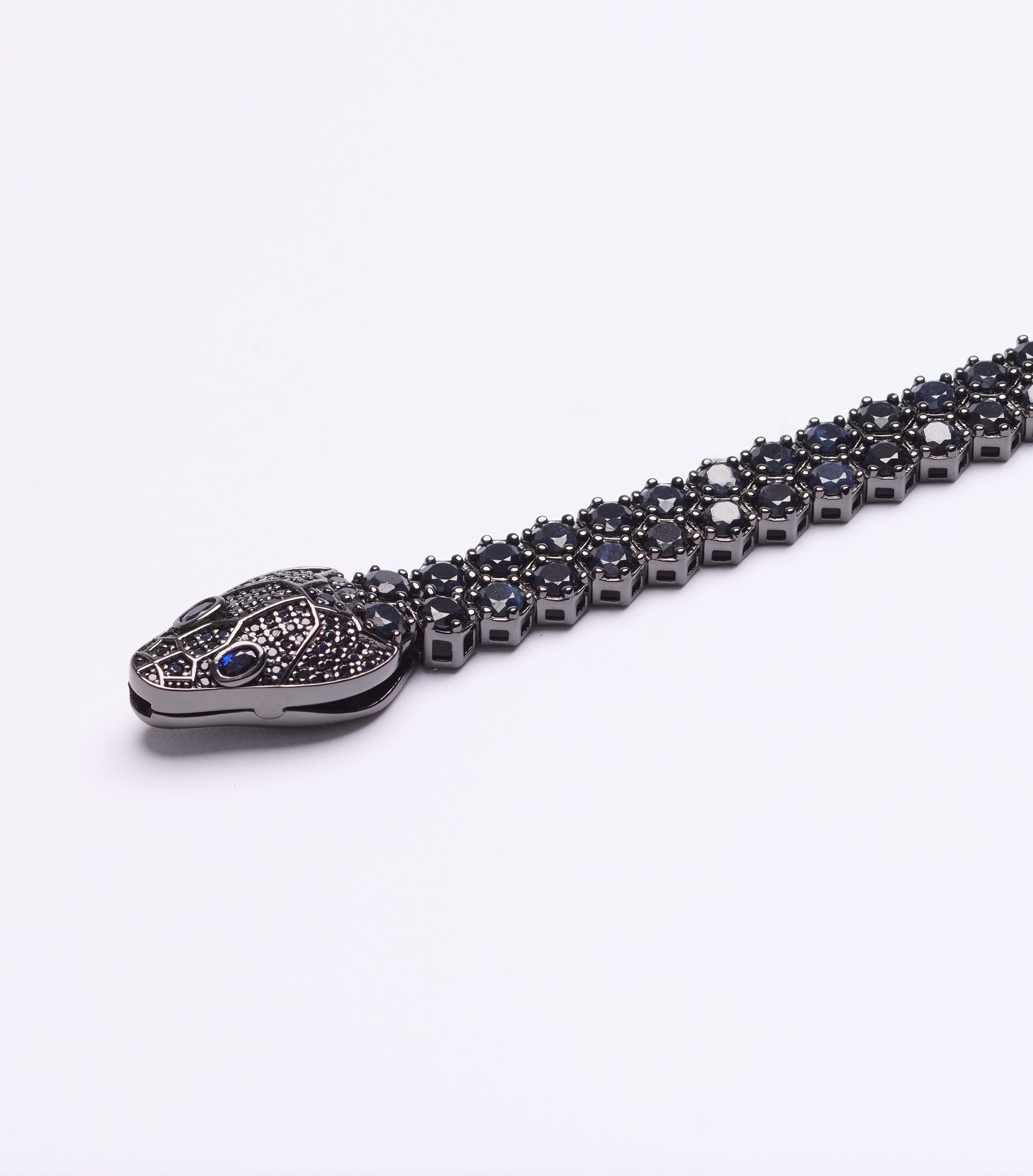 【BLACKPURPLE】Snake Sigma Tennis Cubic Braceletブレスレット Crewe Design | King Snake Bracelet - Black Gold